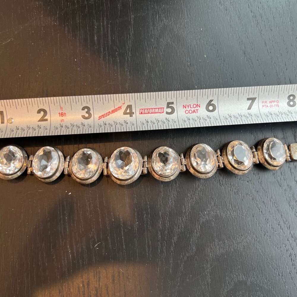 Vintage Crystal and Sterling bracelet